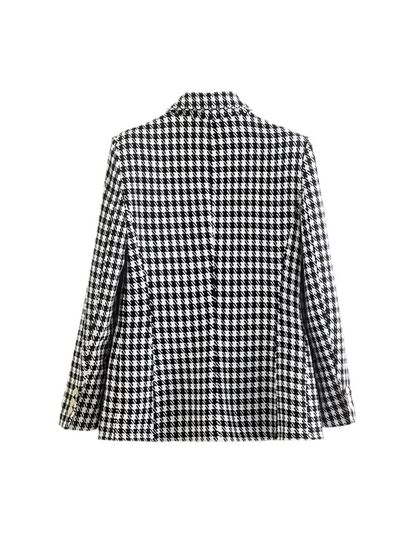 Double Breasted Houndstooth Blazer  Vintage.