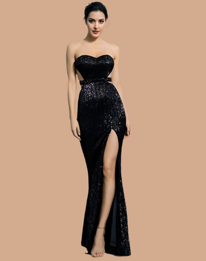 Black Sequin Gown