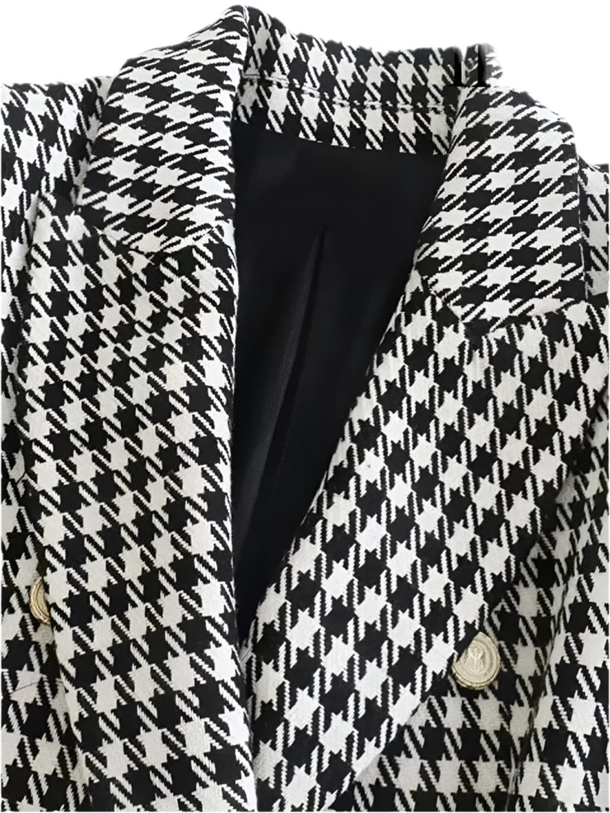 Double Breasted Houndstooth Blazer  Vintage.