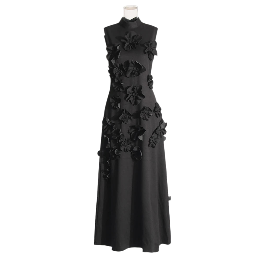 Long dress with embossed flowers!