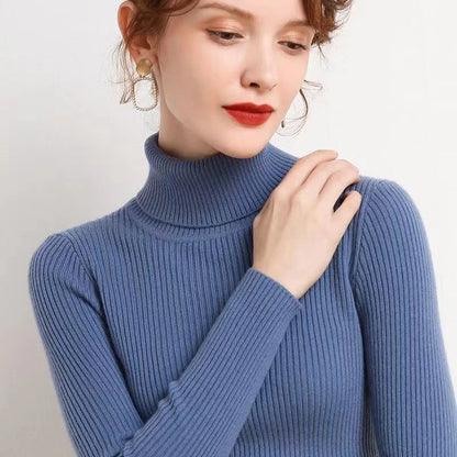 Turtleneck Sweater Women Autumn Winter Tops Korean Slim Women Pullover Jumper Knitted Sweater Pull Femme 